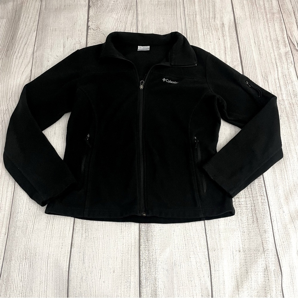 COLUMBIA Women’s Black Fleece Zip Up Jacket Size Medium